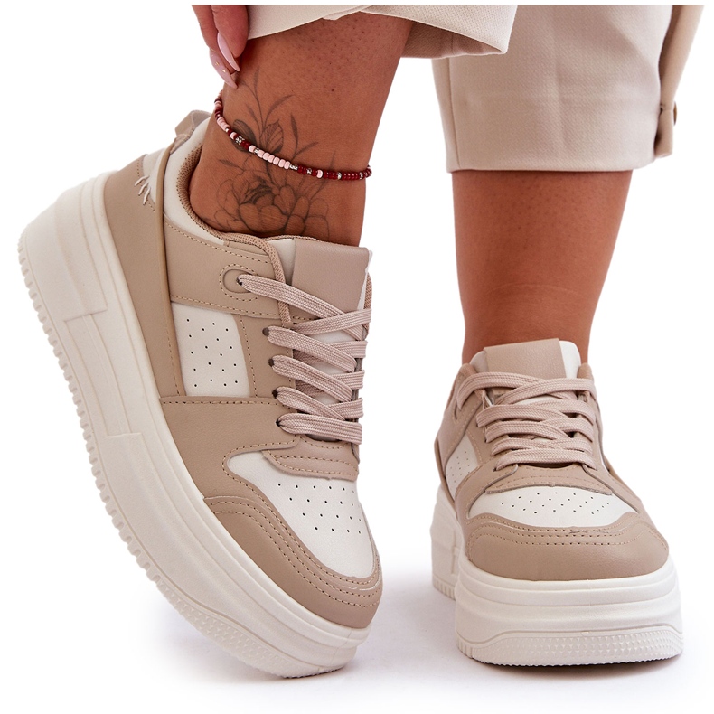 FJ1 Naisten urheilukengät massiivisella alustalla beige Belisso