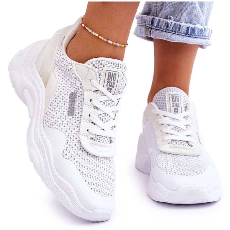 Naisten kangas urheilukengät Memory Foam System Big Star LL274A064 Valkoinen