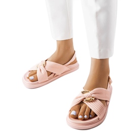 Lucchesin vaaleanpunaiset litteät sandaalit vaaleanpunainen Lucchesin vaaleanpunaiset litteät sandaalit vaaleanpunainen