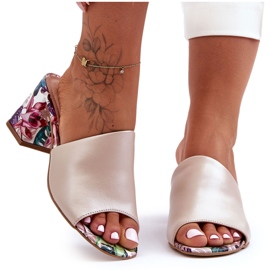 Lewski Shoes Naisten nahkaiset korkokengät Leskikengät 3209/K Pearl Beige