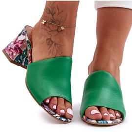 Lewski Shoes Naisten nahkaiset korkeakorkokengät Leskikengät 3209/K Vihreä