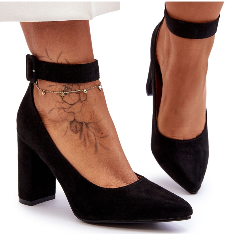 Suede Elegant Pumps Black Gloria musta