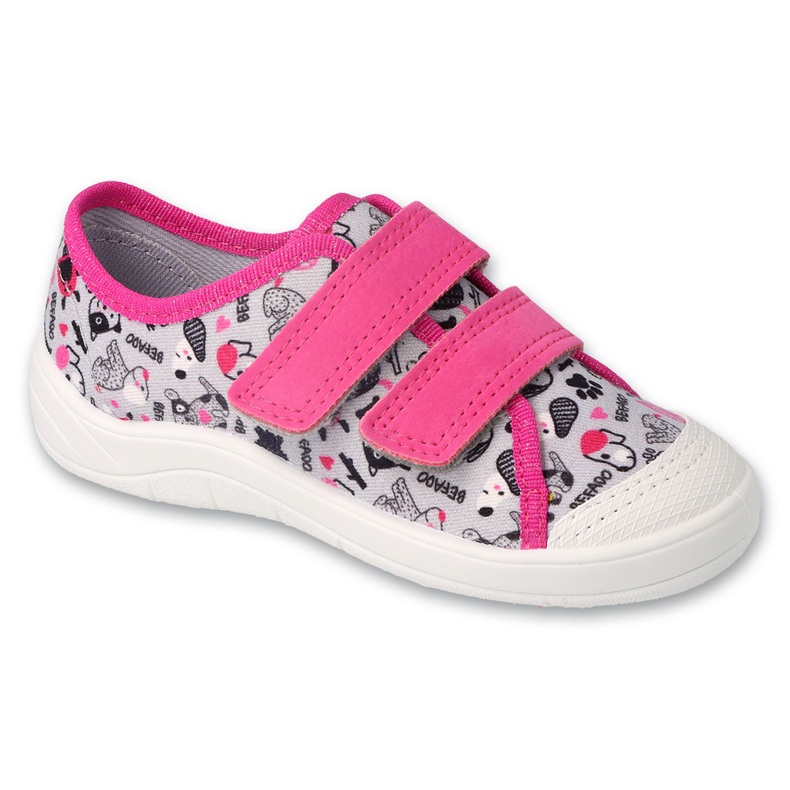 Befado lasten tossut 772X005, harmaa ja pinkki koirien kanssa