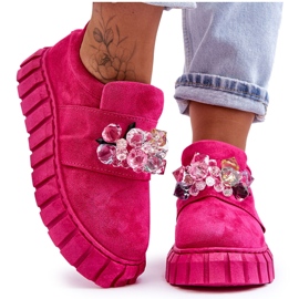 PS1 Muodikkaat Slip-On urheilukengät, joissa on fuchsia Desire -koriste vaaleanpunainen