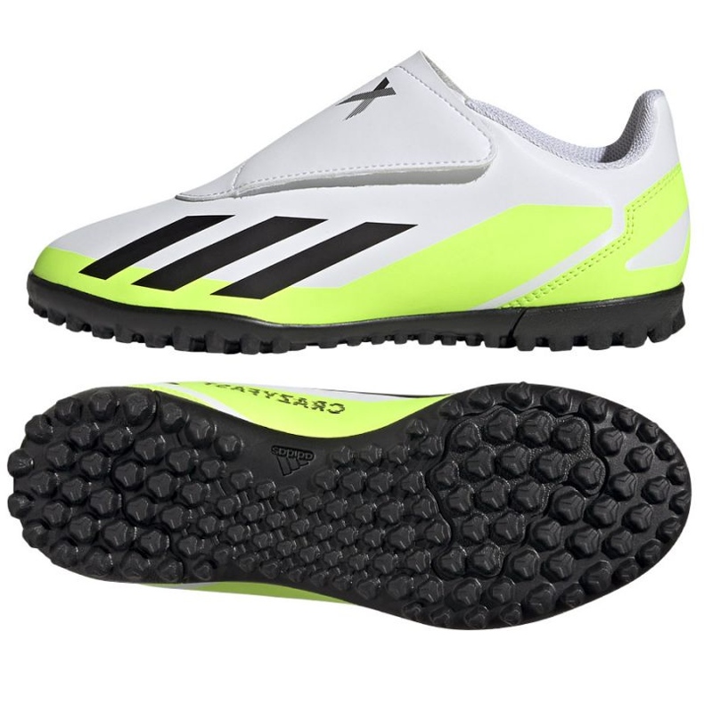 Adidas X Crazyfast.4 Vel Tf Jr IE4060 jalkapallokengät valkoinen valkoinen