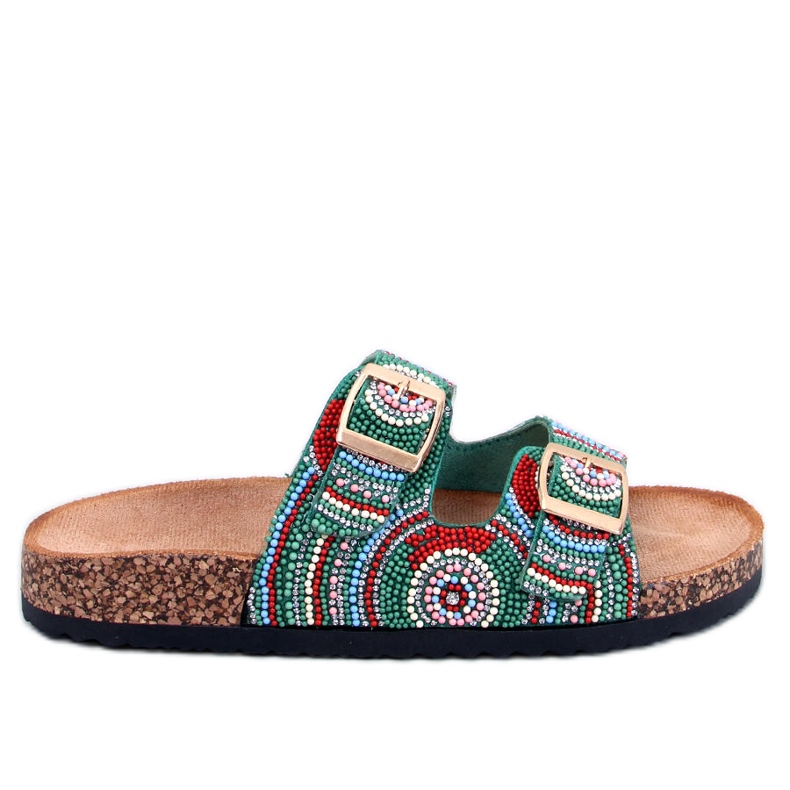 Seastar Adaora Greenin korkkitossut helmillä vihreä