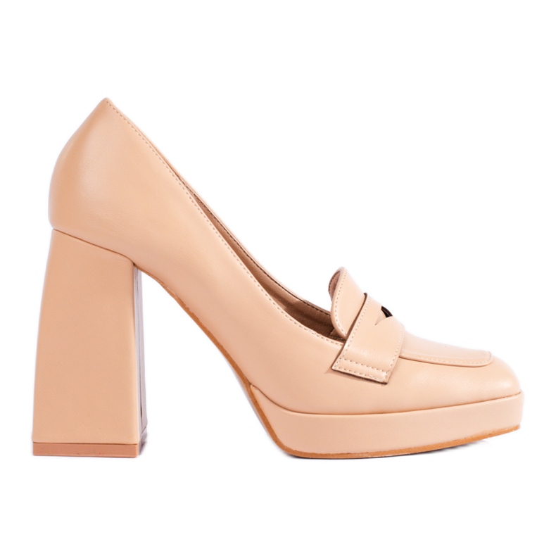 Shelovetin beige brogues paksulla lohkolla