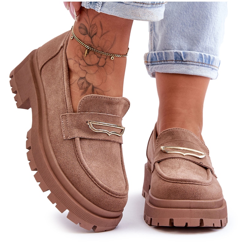 PS1 Naisten mokkanahkaiset lippaat Tumma beige Pure Love