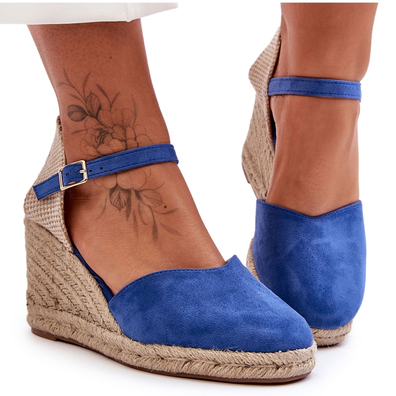 PG1 Suede Wedge Sandaalit Blue Selfoss sininen