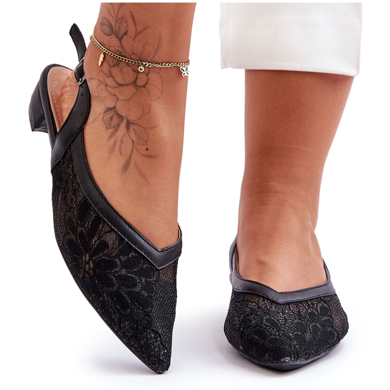 PG1 Naisten kukkaballerinat Black Adore musta