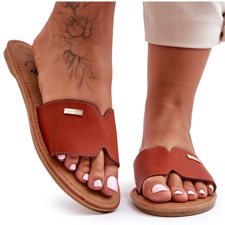 Naisten mukavat tasakorkoiset sandaalit Ruskea Coraline