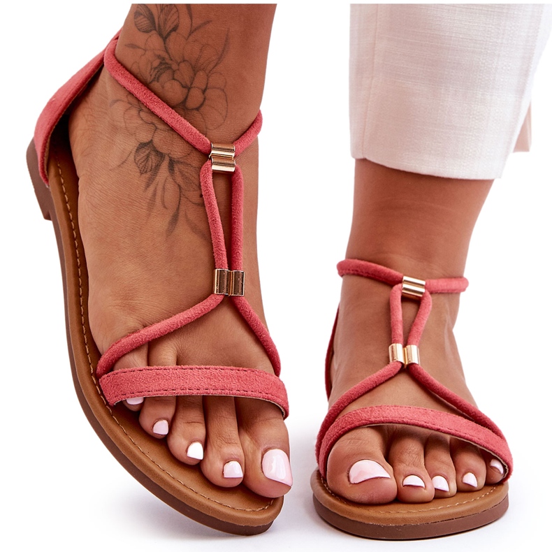 Naisten Coral Coral Vetoketjulliset litteät sandaalit punainen