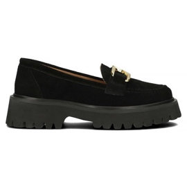 Filippo DP4916 nahkaiset mokkahousut alustalla mustat