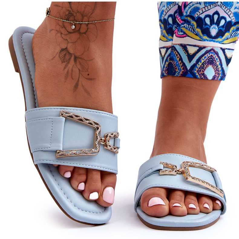 Naisten klassiset siniset vaikuttavat koristeelliset tossut sininen