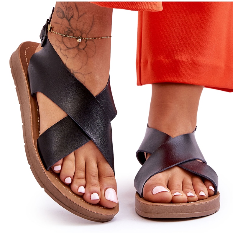 PG1 Vaaleat klassiset naisten sandaalit, musta Lenny