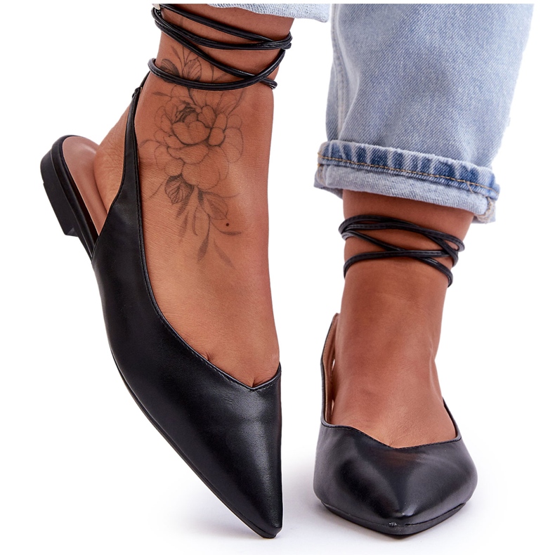 PG1 Naisten nauhabaleriinat mustat Lilly Ann