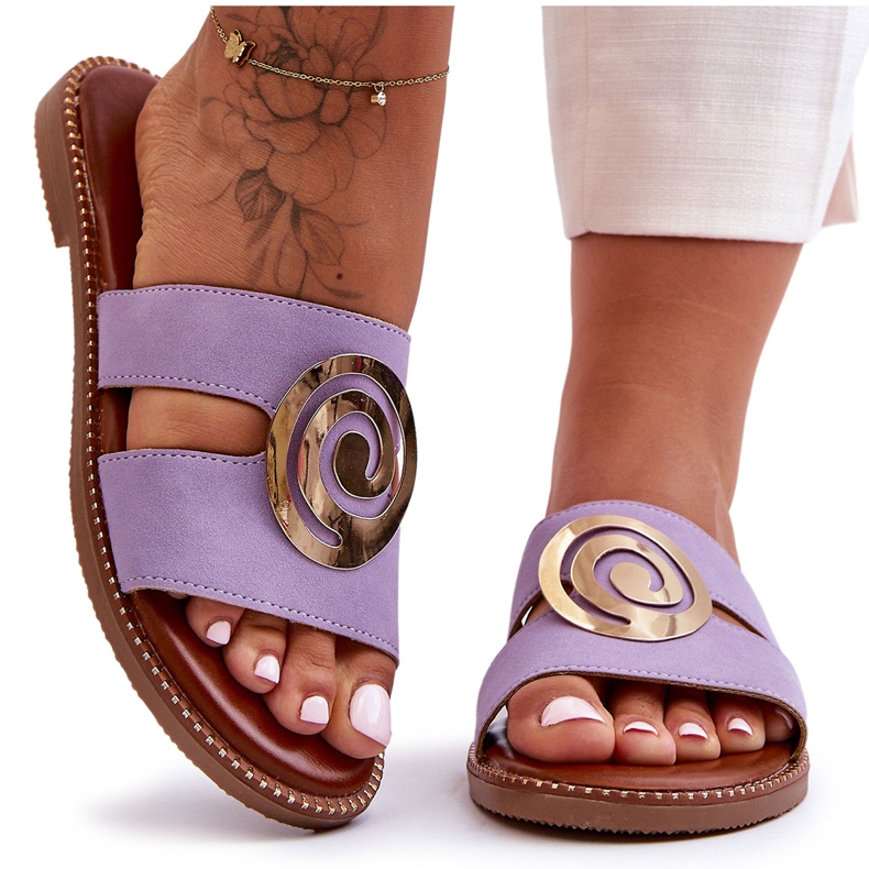 Muodikkaat tossut, joissa on peilikoriste, violetti syvä hengitys