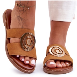 Muodikkaat tossut, joissa on peilikoriste Camel Deep Breath ruskea