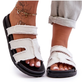 Naisten tarranauhatossut, valkoinen Lamirose