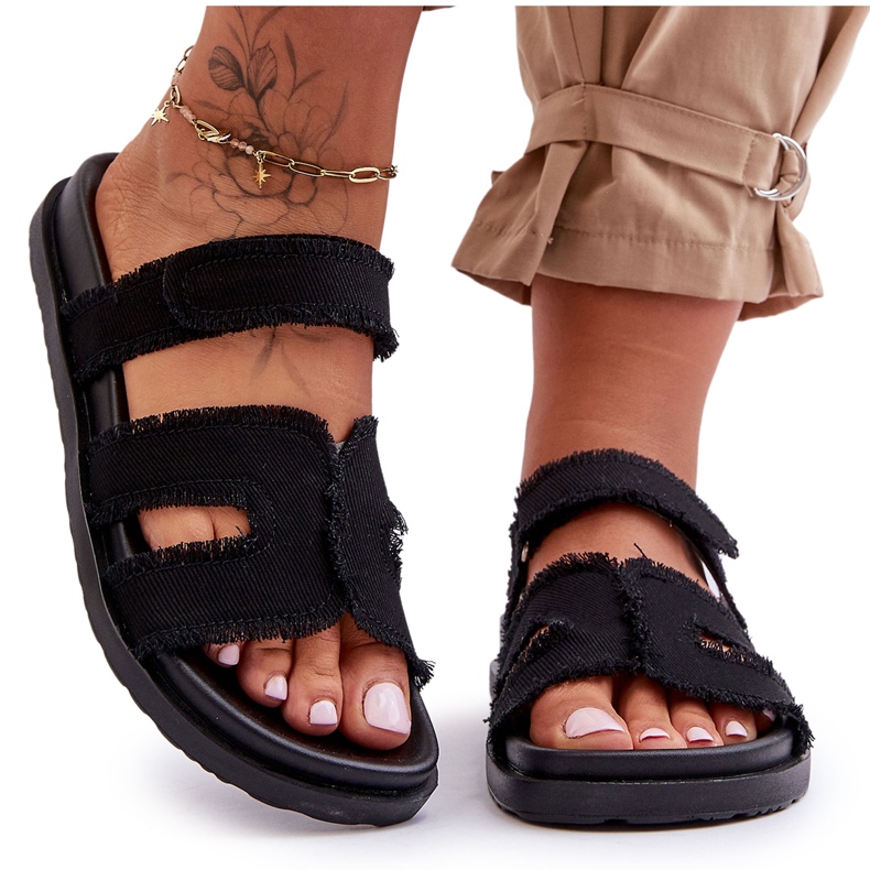 Naisten tarranauhatossut, musta Lamirose