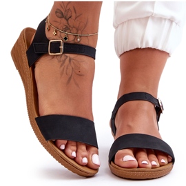 Klassiset Low Wedge -sandaalit, musta Arya