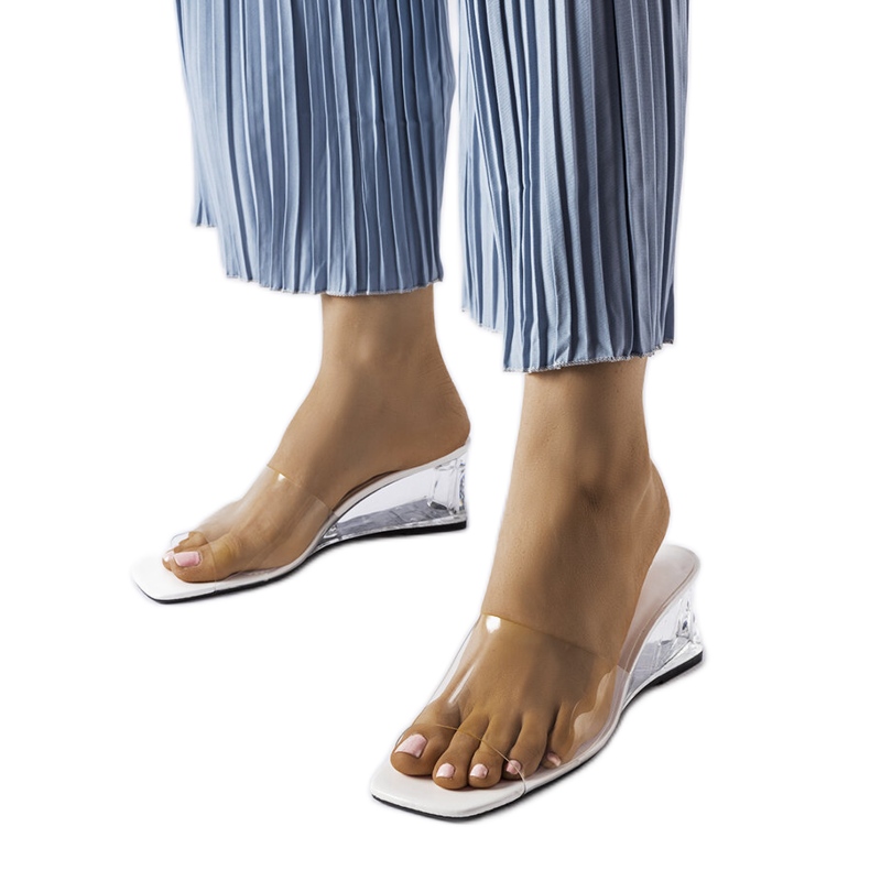 Wyattin valkoiset läpinäkyvät kiilaliukukappaleet väritön