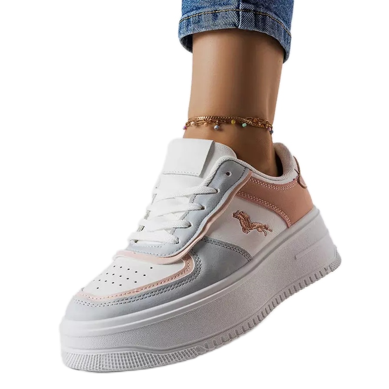 Gidlen vaaleanpunaiset ja siniset alustalenkkarit valkoinen