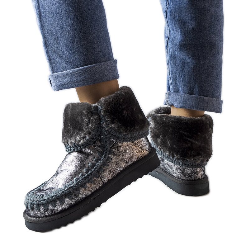 Maggin harmaat metalliset Eskimo-eristetyt saappaat