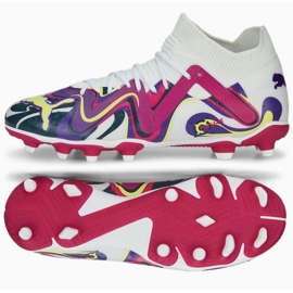Puma Future Match Creativity Jr FG/AG 107412 01 kengät valkoinen, sekoita väriä valkoinen