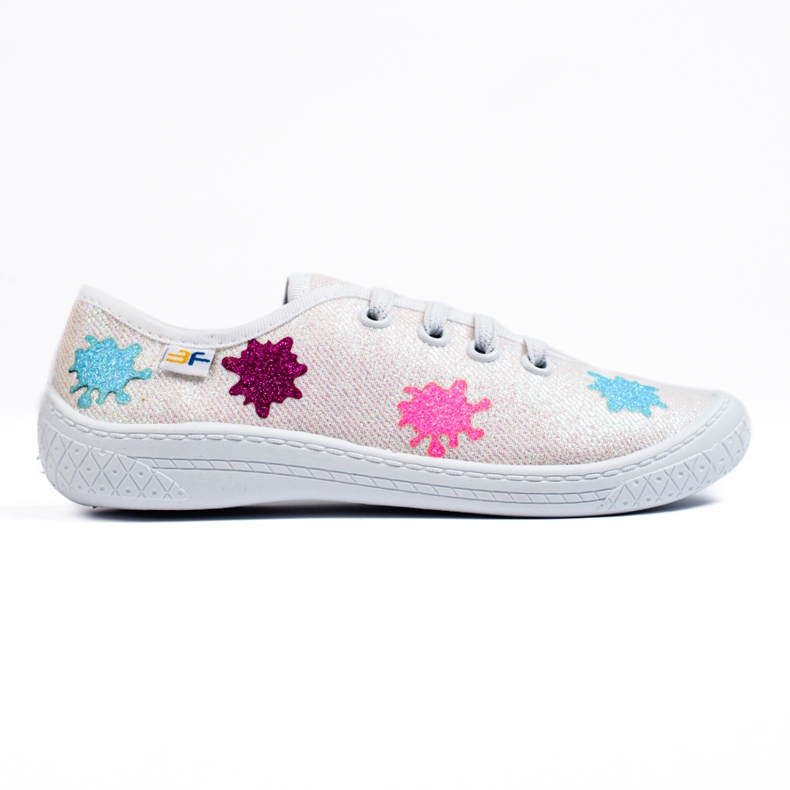 SHELOVET 3F lasten slip-on kiiltävät valkoiset tennarit monivärinen