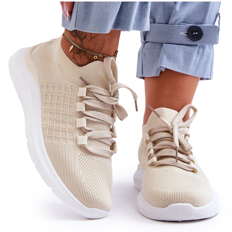 PG1 Klassiset naisten urheilukengät vaalea beige Nickilla