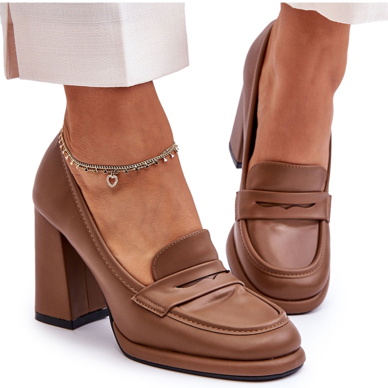 PS1 Muodikkaat pumput kantapäässä Ruskea Florence