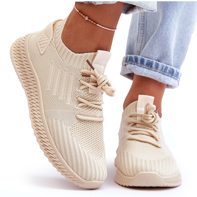 PG1 Naisten Slip-On Textile tennarit Beige Zauna