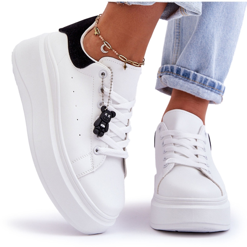 PS1 Naisten urheilukengät massiivisella alustalla, valkoinen ja musta Mariell