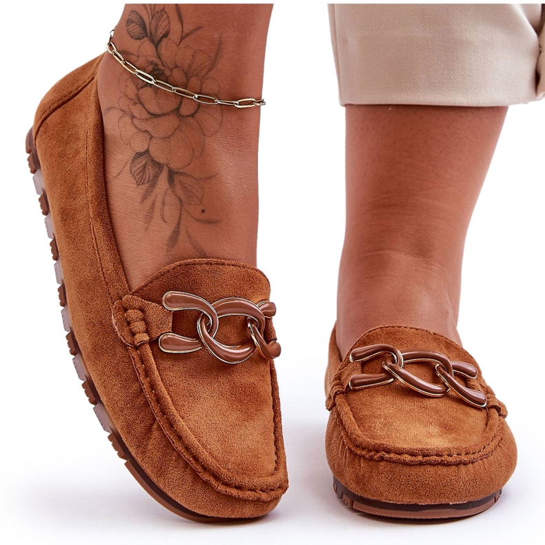 PG1 Naisten mokkanahkainen litteä loafers Ruskea Appia