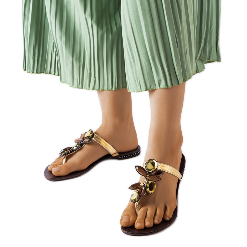 Kultaiset tyylikkäät Zarattini varvastossut kultainen