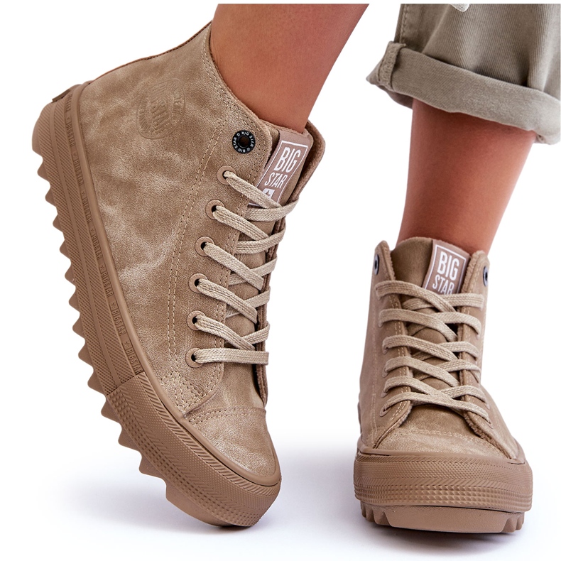 Naisten tennarit Big Star High Lämmin beige GG274071