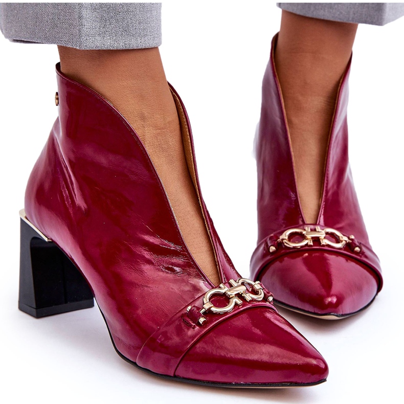 Nahkasaappaat kantapäällä Maciejka 05262-15 fuksia vaaleanpunainen