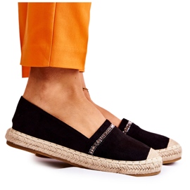 S.Barski Klassiset naisten mustat Slip-On Espadrilles Cersei