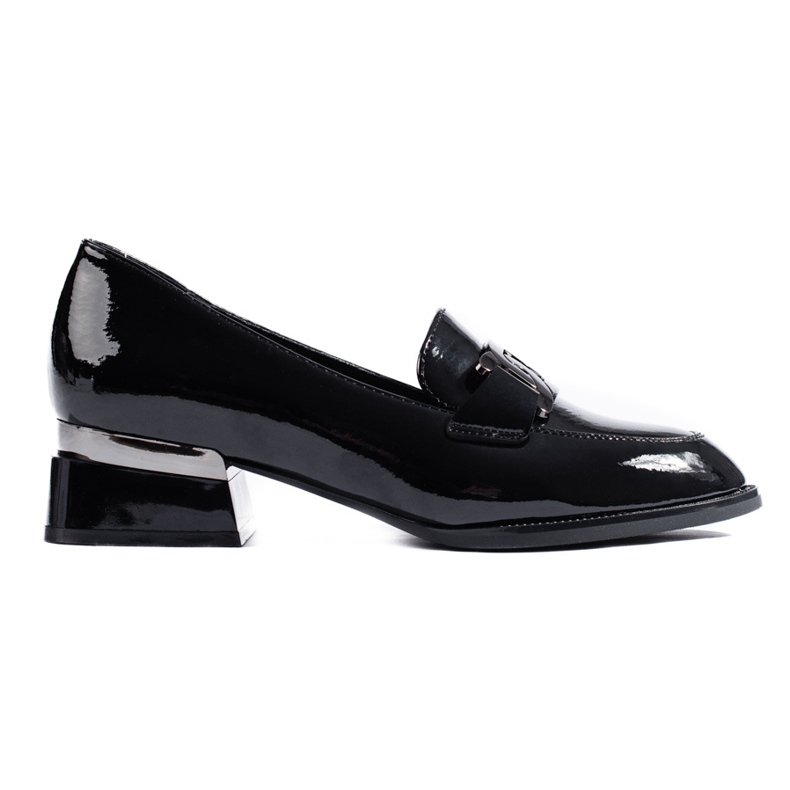 Naisten mustat lakatut kengät Vinceza-soljella