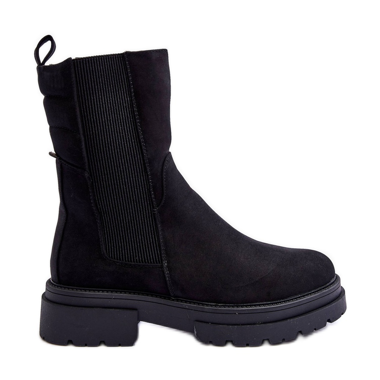 Korkeat Lämpimät Saappaat Jodhpur Boots Nubuck Black Milca musta