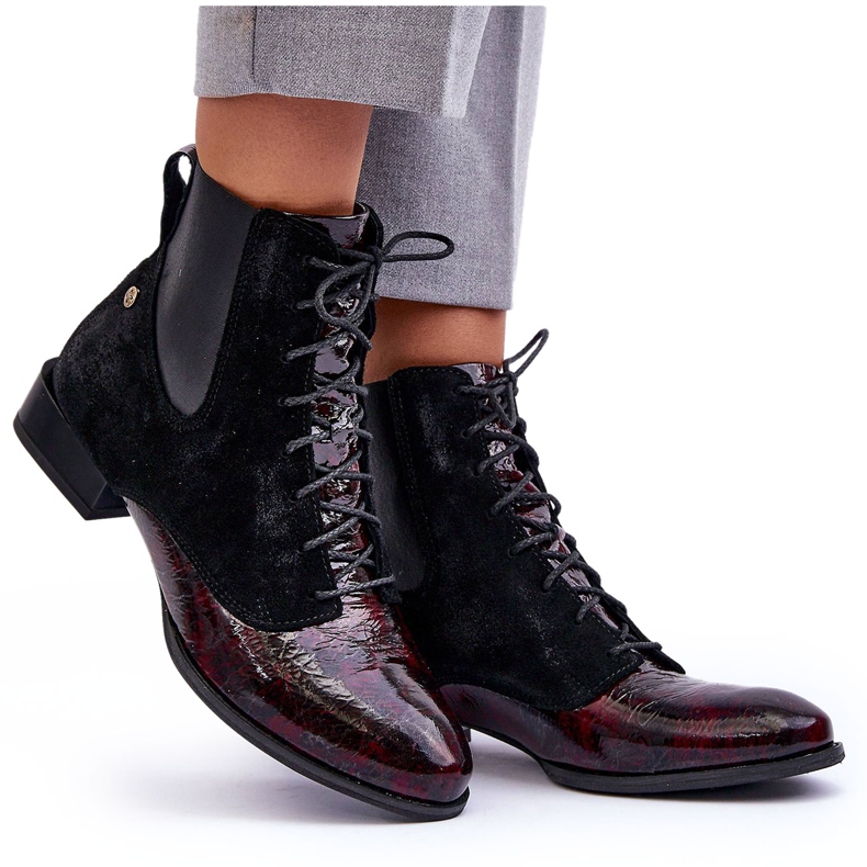 Maciejka nahkaiset tasakorkoiset saappaat 06200-08 musta