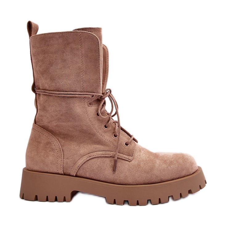 Suede tasakorkoiset Worker Boots Beige Jence