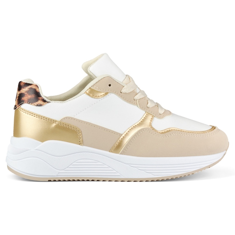 Naisten valkoiset ja kultaiset tennarit valkoinen