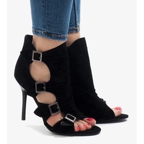 Naisten musta mokkanahka sidottu työsaappaat