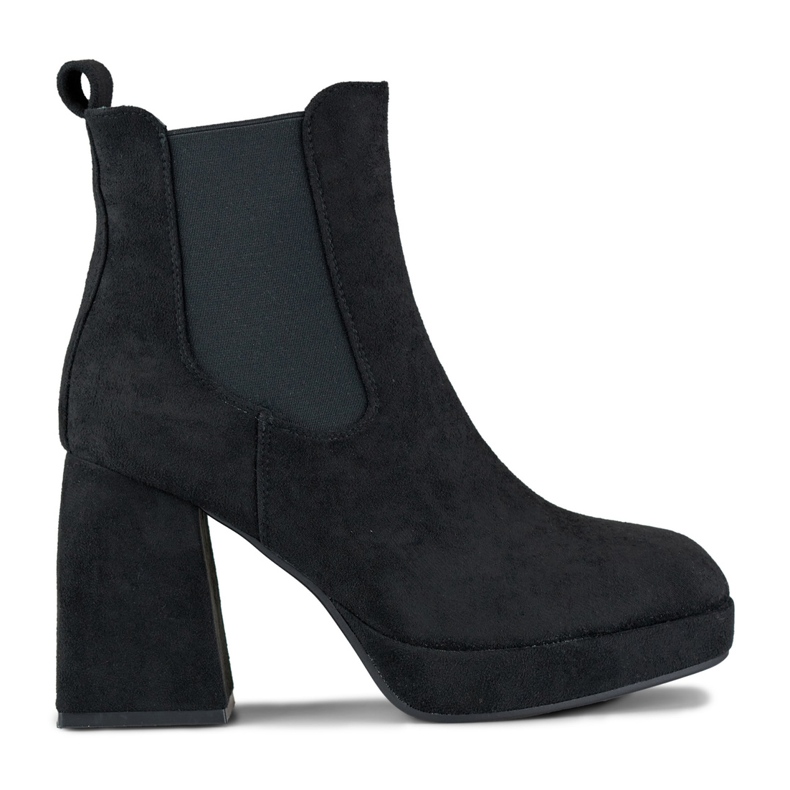 Naisten mokkanahkaiset mustat korkokengät beige