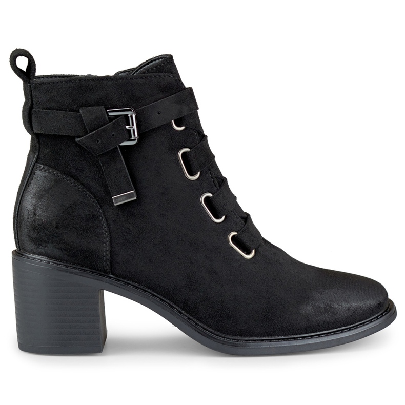 Mustat mokkanahkaiset naisten matalakorkoiset saappaat Salinilta