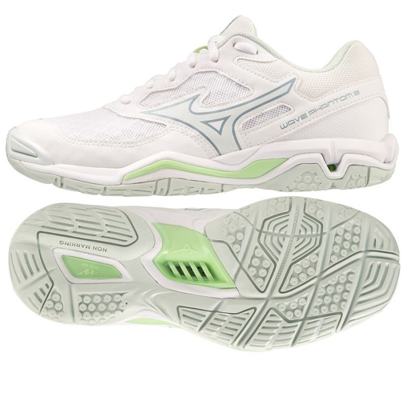 Käsipallokengät Mizuno Wave Phantom 3 W X1GB226035 valkoinen valkoinen