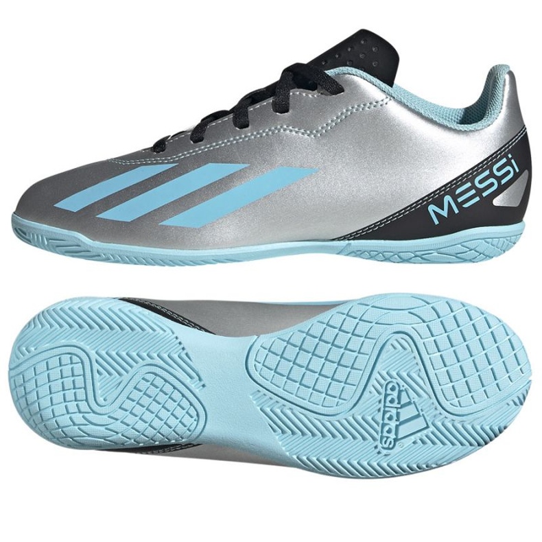 Adidas X Crazyfast Messi.4 In Jr IE4070 jalkapallokengät harmaan sävyt