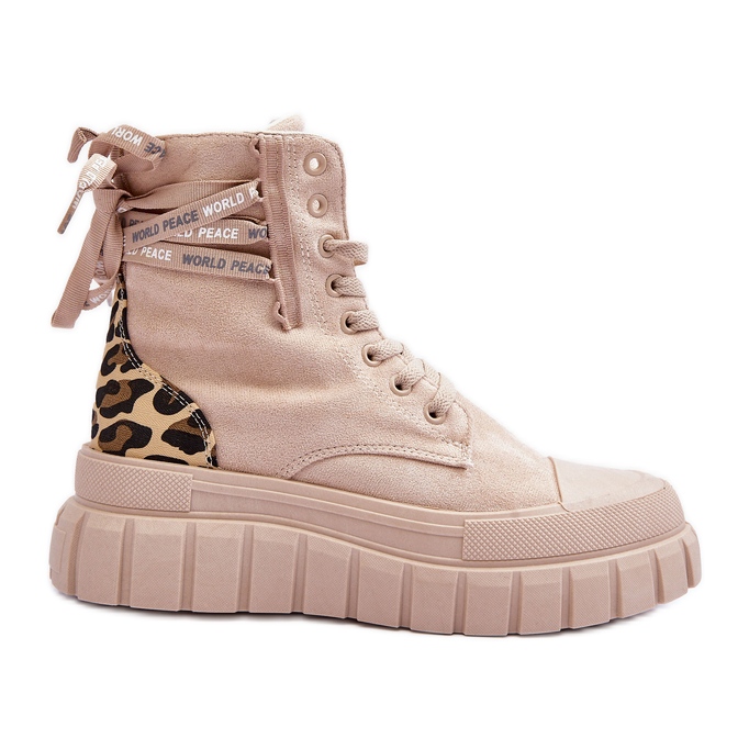 Naisten mokkanahkaiset saappaat Vaalea beige Rafter